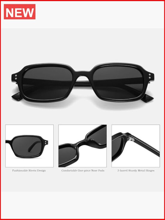 Trendy Rectangle Polarized Sunglasses UV400 Retro Small Square main image 5